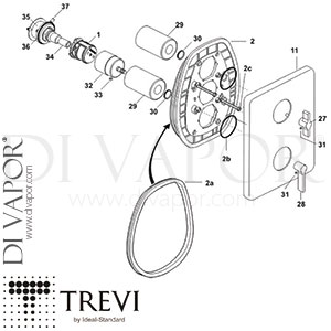 Trevi TT Silver Faceplate and Handles Only A3642AA Shower Valve Spare Parts - IDL DV 415